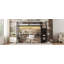 Lit mezzanine polyvalent en métal avec bureau, garde-robe et DEL, idéal pour une configuration peu encombrante et fonctionnelle-417291308