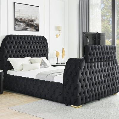 Mobilier de chambre à coucher encastré en velours 1 pi