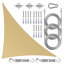 Voile d'ombrage triangulaire Amgo avec trousse de quincaillerie et corde 200 g / m², blocage UV 95%-111679625-111679622