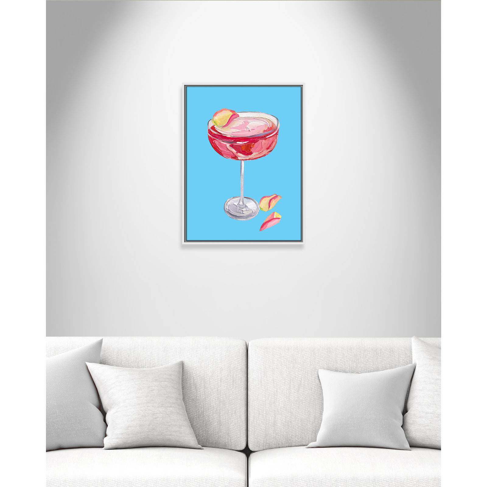 Sparkling Rose Gin Cocktail Print by Straker, 25.5" H x 19.5" W, White Floater