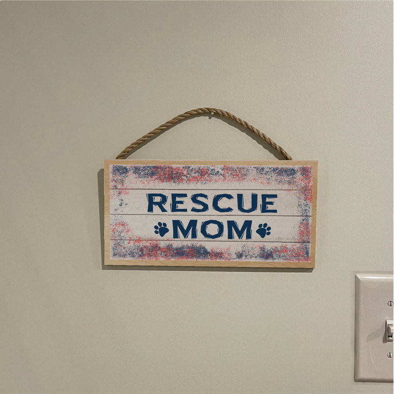 Panneau en bois «Rescue Mom»