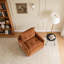 Fauteuil rembourré épais avec base en métal solide, fauteuil simple confortable, fauteuil d'appoint pivotant-568907714