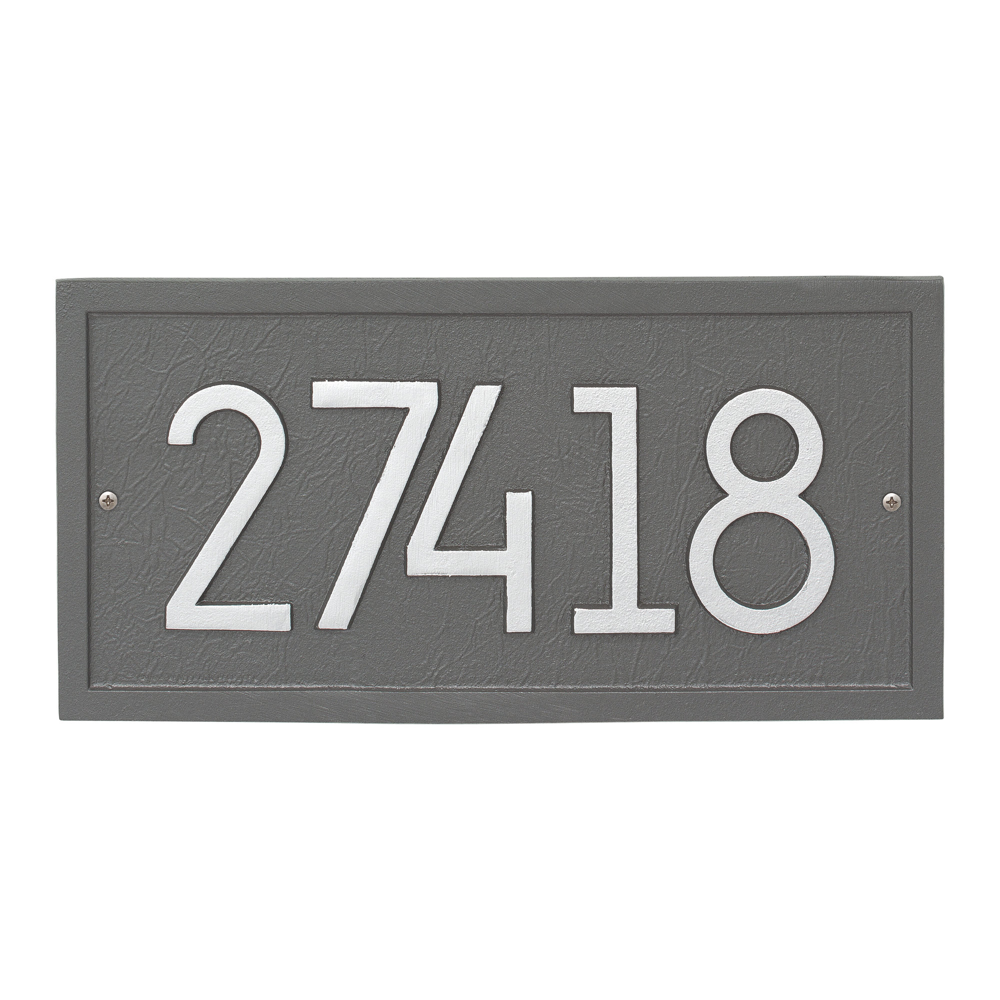 Modern Address Plaque, Pewter/Silver, Yes