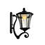 Lanterne murale solaire d'extérieur, verre transparent et aluminium noir Lm