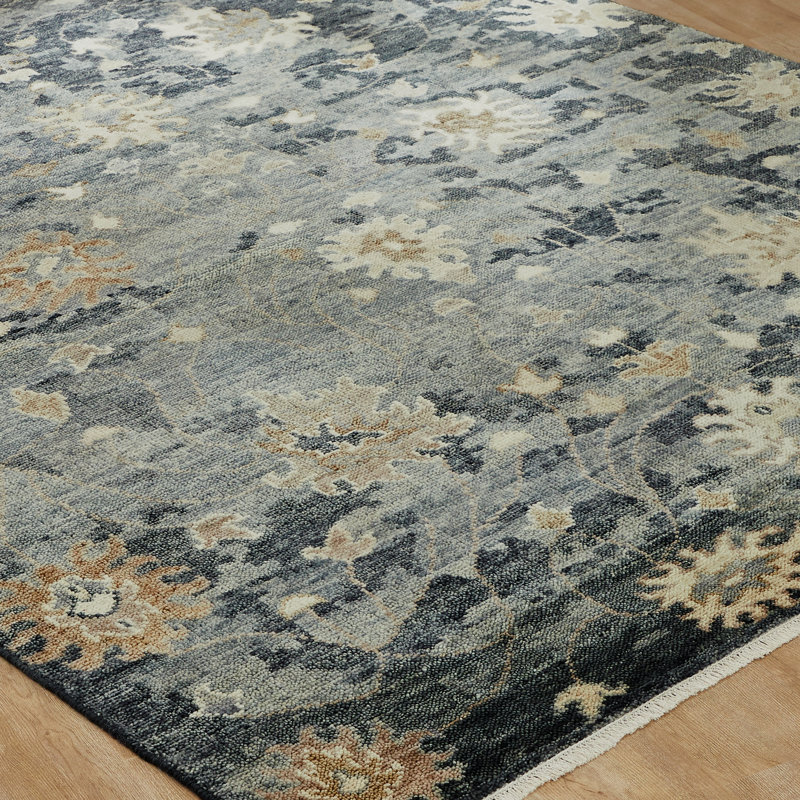 Oushara Hand Knotted Wool Oriental Area Rug, Rectangle 2' x 3'