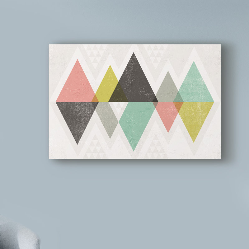 « mod triangles ii », art sur toile, H 12 po x l 19 po x P 2 po