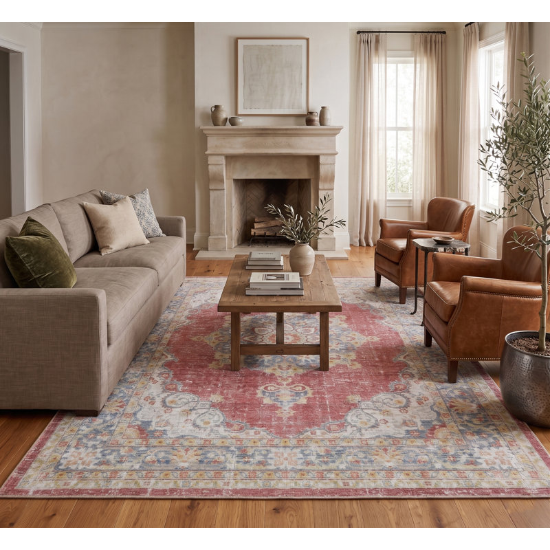 Mayhall Vintage Medallion Performance Indoor Area Rug, Rectangle 7'10" x 10'6"