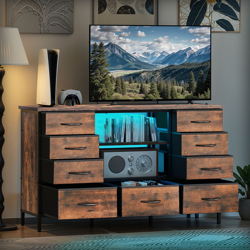 9-Drawer LED TV Unit TV Cabinet  for TVs up to 55”