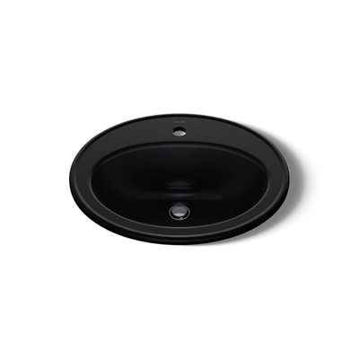 Pennington Ceramic Oval Drop-In Bathroom Sink with Overflow