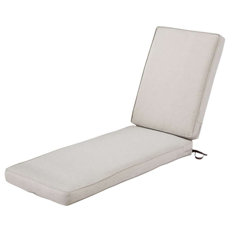 Ayvion Water-Resistant Patio Chais Lounge Cushion, 3" H x 26" W x 80" D, Heather Gray
