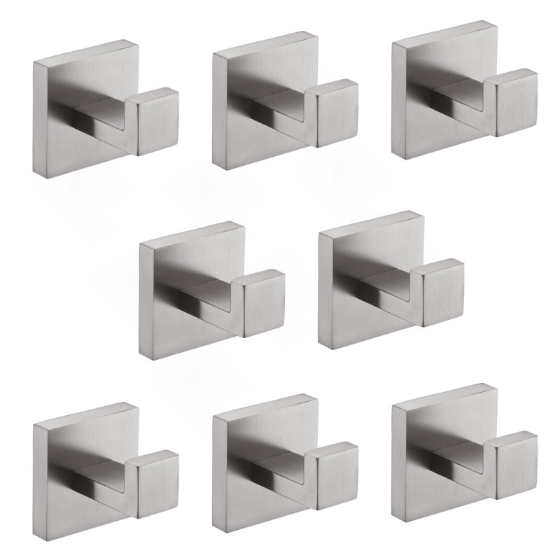 8 Pack Wall-Mounted Stainless Steel Bathroom Towel Hooks/Coat Hooks For Bathroom, Bedroom, Kitchen, Brushed Nickel