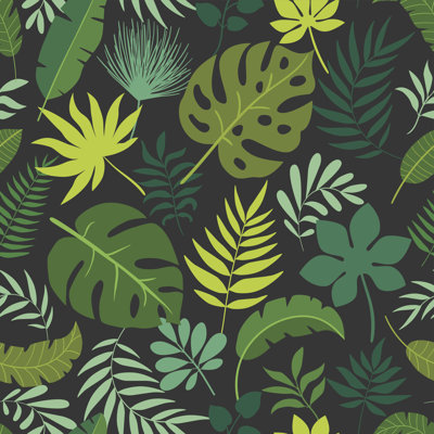 Pattern Tropical Leaves - Wrapped Canvas Print