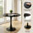 31.5" Black Modern Round Dining Table - Mdf Top & Cylindrical Metal Base, Multi-use For Kitchen/living Room/coffee Table-843285506-852858336