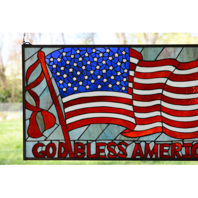Panneau de vitrail American Flag