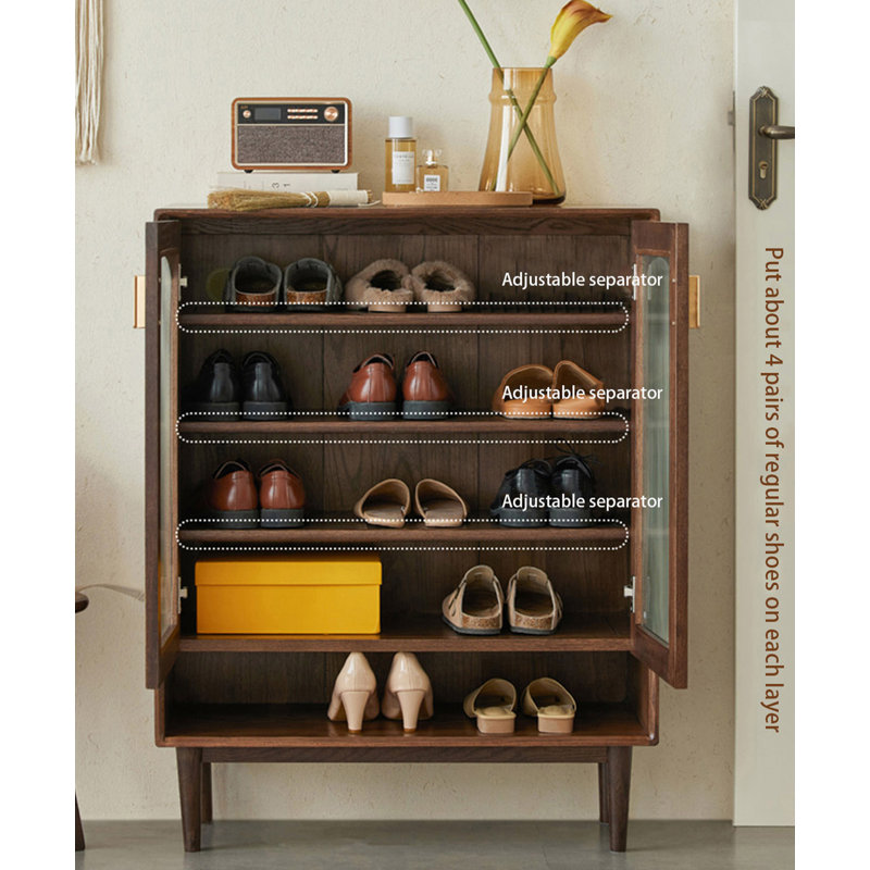 Nordic oak solid wood shoe cabinet