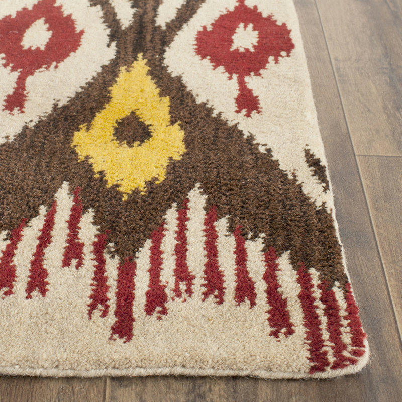 Kline Ikat Hand Tufted Wool Ikat Rug, Rectangle 2' x 3'