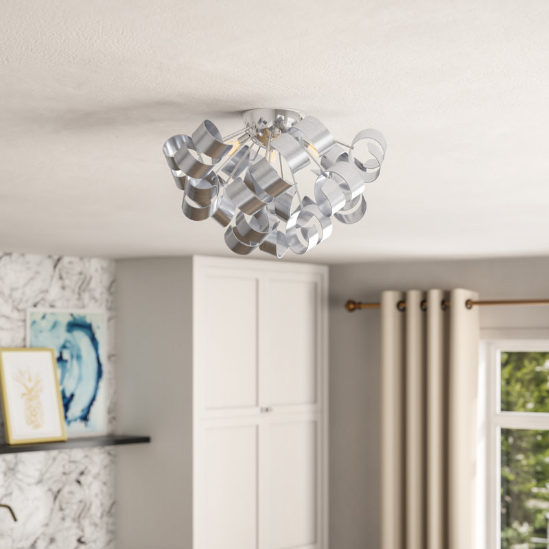 Mcelroy Flush Mount, Brushed Aluminium, 5