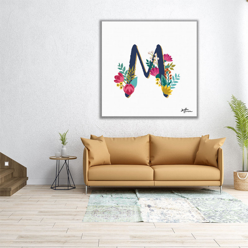 «Luxury Luxe Monogram M», reproduction d'art sur toile, H 40 po x l 40 po