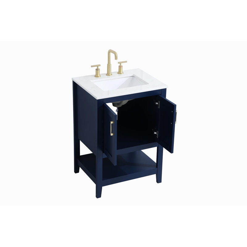 Ensemble de meuble-lavabo simple 24 po Scottsbluff, Bleu