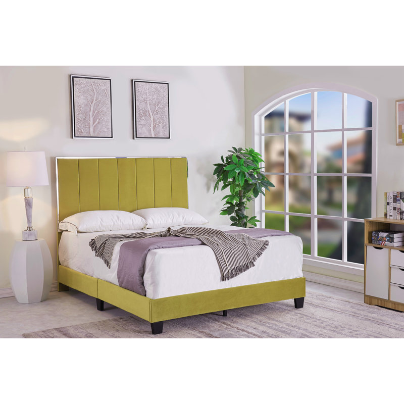 Kolin Upholstered Standard Bed, Golden Yellow, Twin