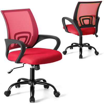 Adjustable Office Chair with 360°Rotation, Height and Tilt Control,Pink