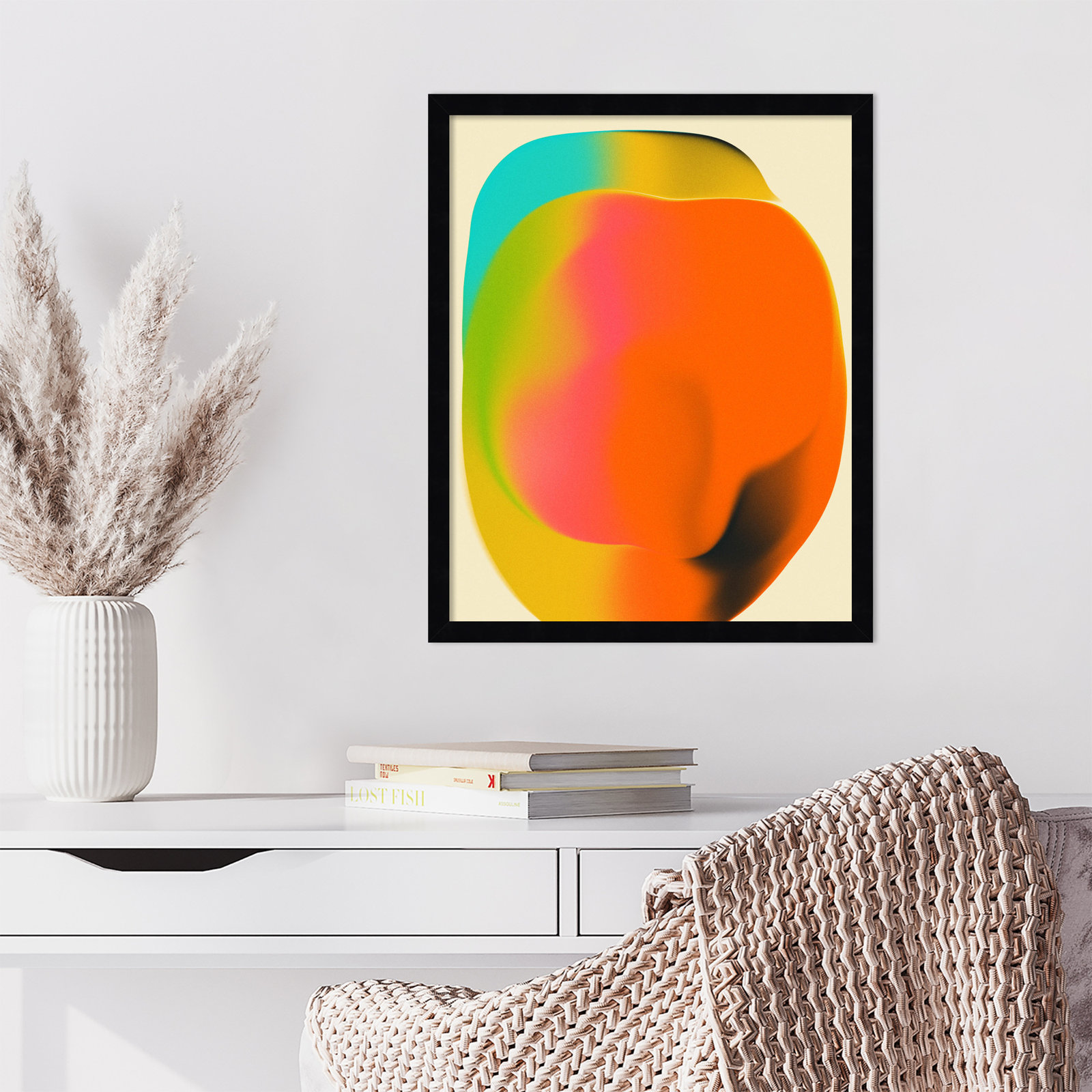 Smudge 2 by Jazzberry Blue, Black Framed, 21" H x 17" W