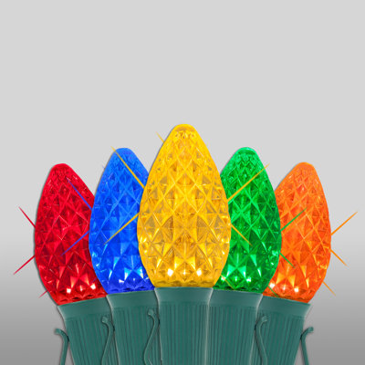 50' OptiCore LED C7 Shatterproof Christmas Twinkle String Lights (End to End Connectable)