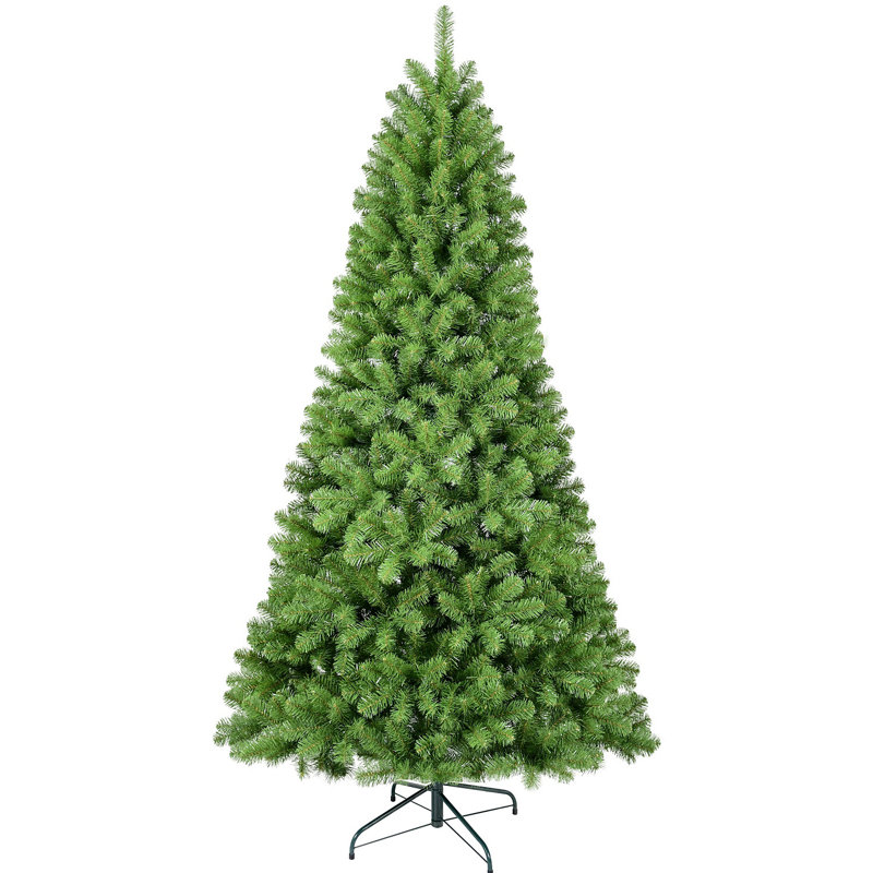 Arbre de Noël 7,5 pi avec fil mémoire, arbre en PVC artificiel à charnière 1200 pointes, arbre de Noël facile à installer pour la décoration des Fêtes