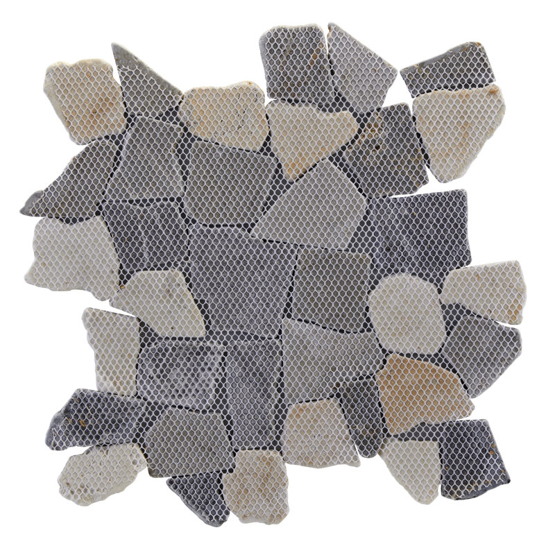 Full Eclectic 18in.x18in. Marble Tumbled Wall and Floor Tile, Dove Gray