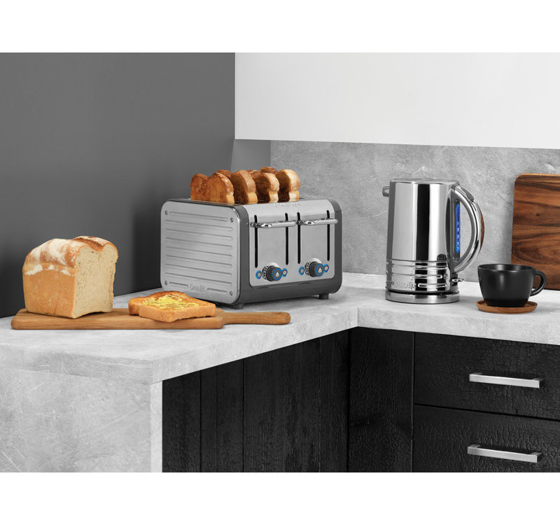Dualit 2300W 1.5L Architect Kettle, Polished Steel/Grey
