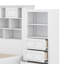 Lit plateforme en bois avec armoire, tablettes et tiroirs de chaque côté-1342696639