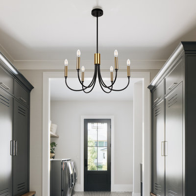 Emilyn 6 - Light Dimmable Farmhouse Classic / Traditional Candle Style Chandelier