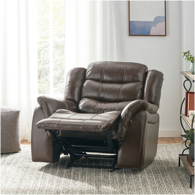 Design classique, tissu moelleux brun foncé, fauteuil inclinable oscillant