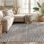 Tapis lavable antidérapant à rayures bohémiennes délavées-22133795