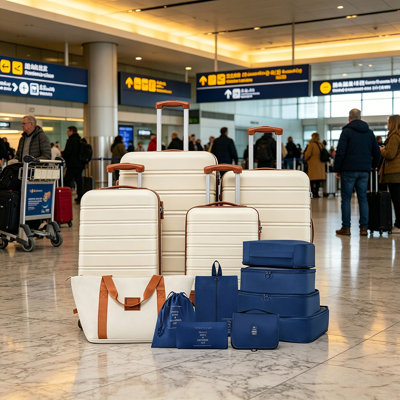 Hardshell Luggage Sets 4 pcs + Bag Spinner Suitcase with TSA Lock Lightweight-16"+20"+24"+28" Luggages
