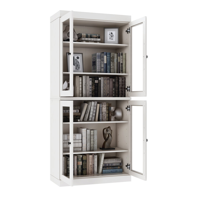 Bibliothèque à 6 tablettes 100% bois massif Veera Palace Imports, Blanc