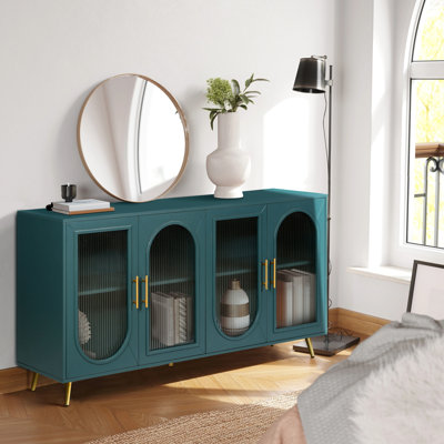 Meuble télé pour téléviseur de 65 pouces et plus, meuble télé en bois avec armoire de rangement et tablettes réglables, console média pour le salon, la chambre à coucher