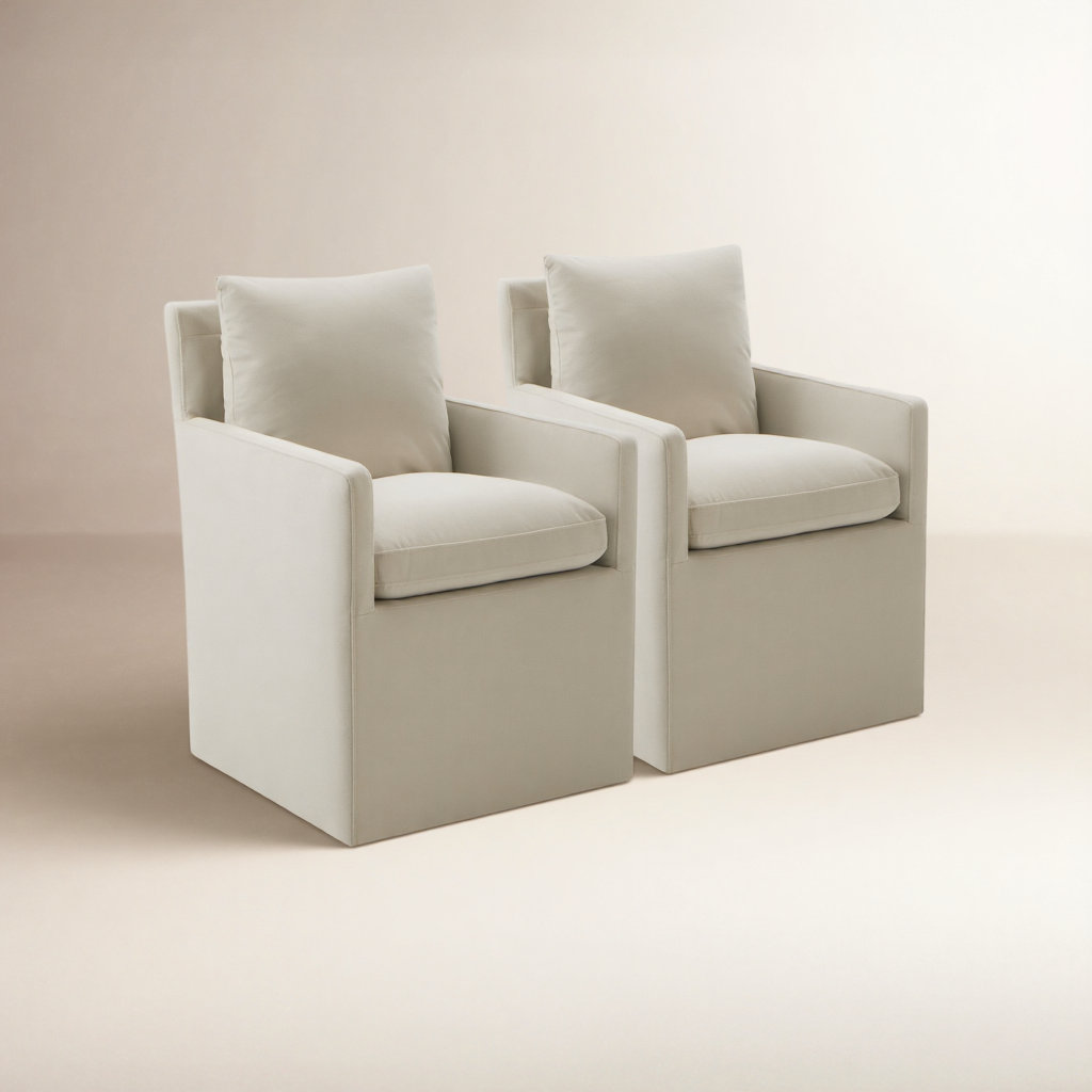 Alayaa Linen Armchair, Bella Beach Performance Velvet