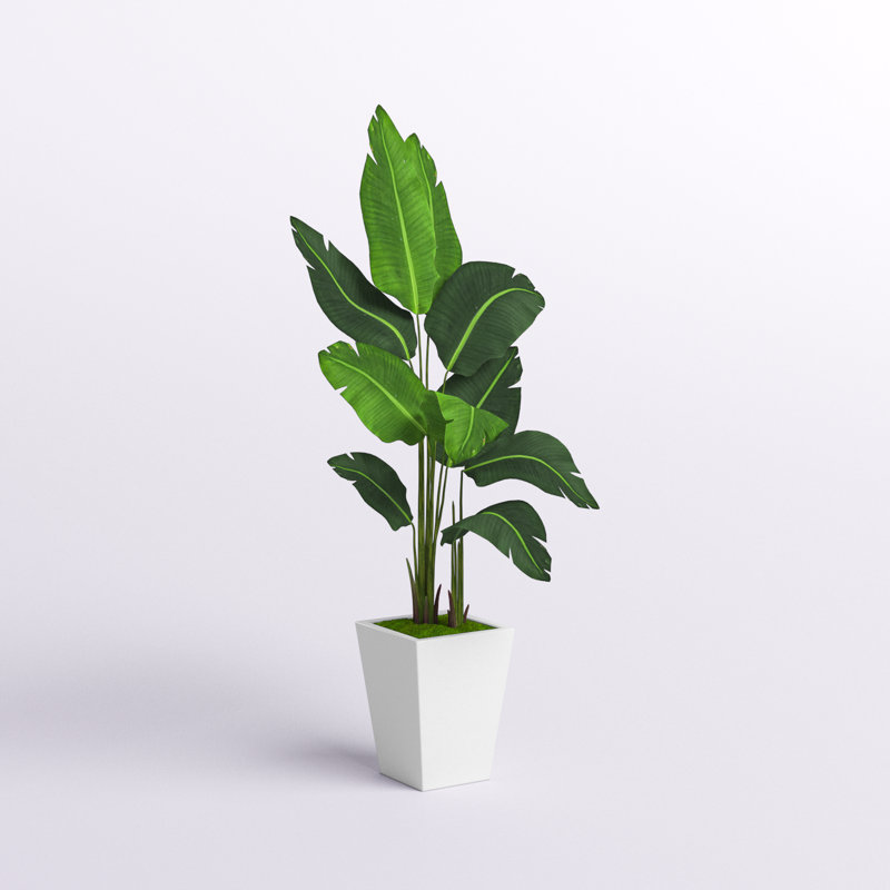 66'' Faux Palm Tree in Metal Planter