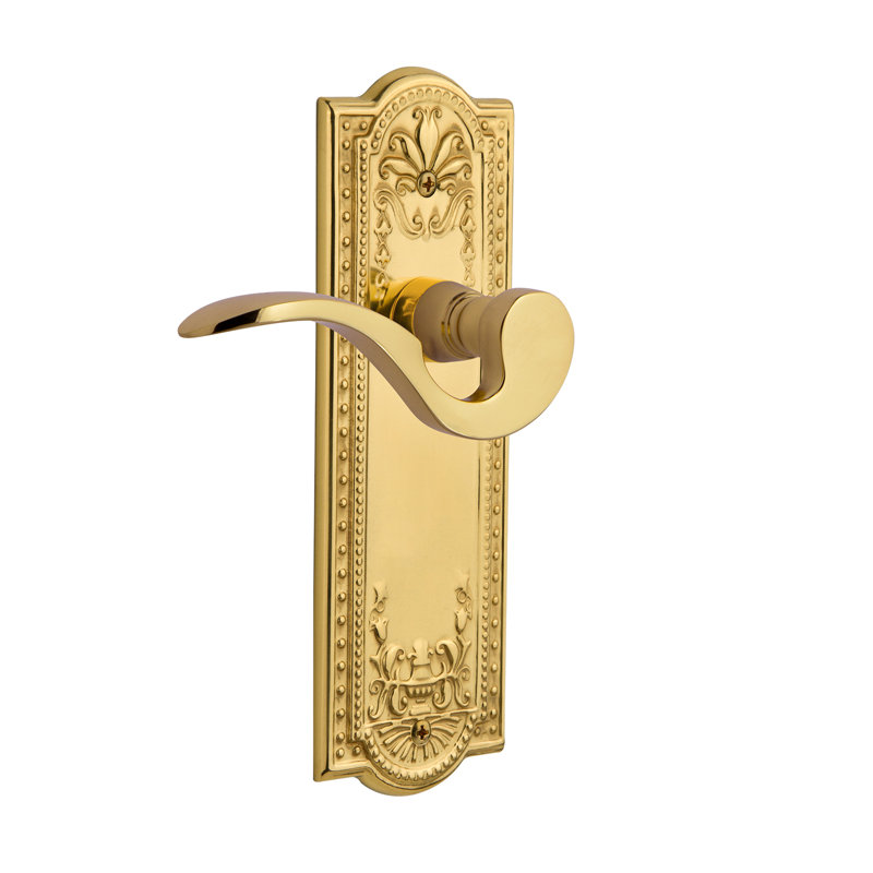 Meadows Plate Single Dummy with Manor Lever, Left Handed, Polished Brass
