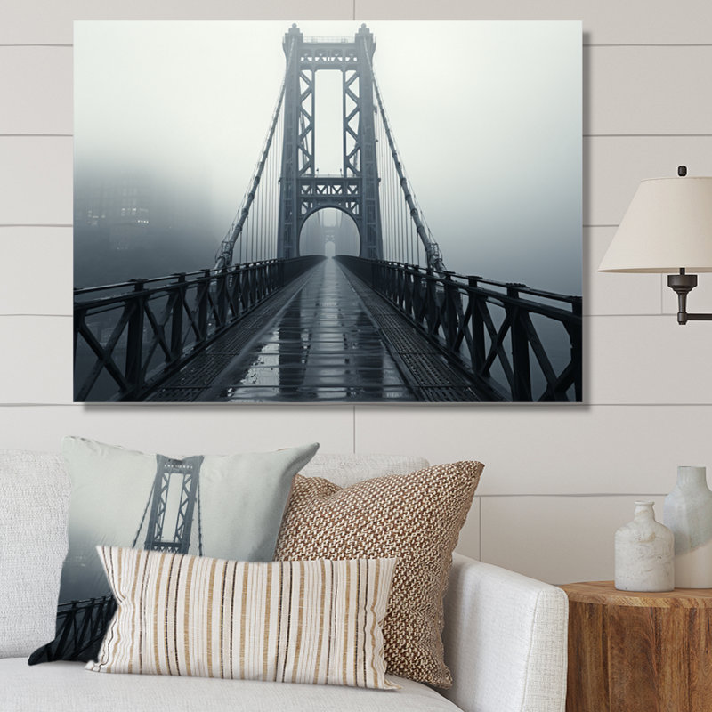 «Gray Bridge Urban Suspension I», reproduction sur toile, H 12 po x l 20 po x P 1 po, Toile tendue