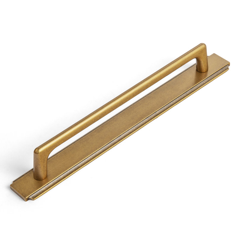 Poignée barre classique avec plaque arrière (G020), 7.6", Laiton antique