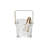 24-Ounce Textured Glass Ice Bucket With Gold Finish Handle And Tongs, Clear/Gold