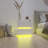 White Color High Glossy 2-Drawers Bedside Table (Nightstand) With Rgb Led Light Nightstand  With Bluetooth Control
