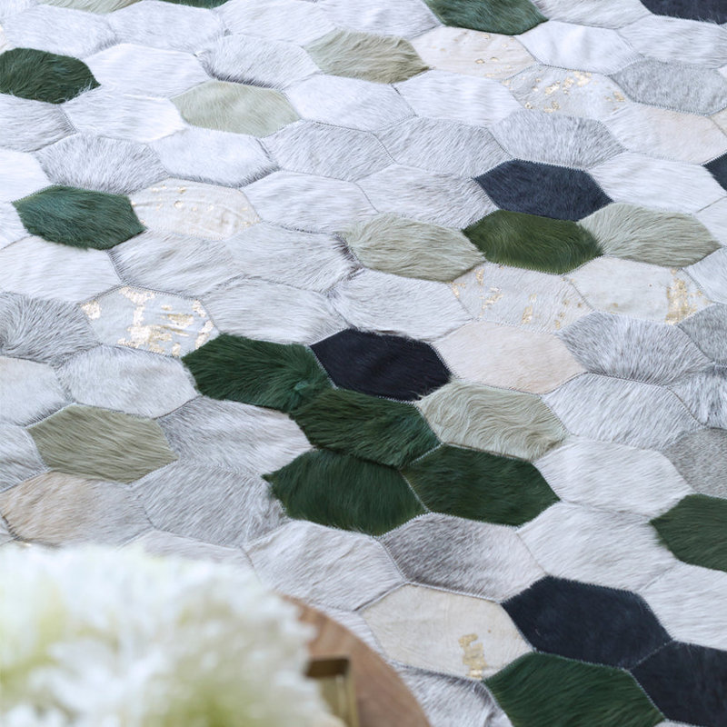 Art Hide Cowhide Area Rug in Green