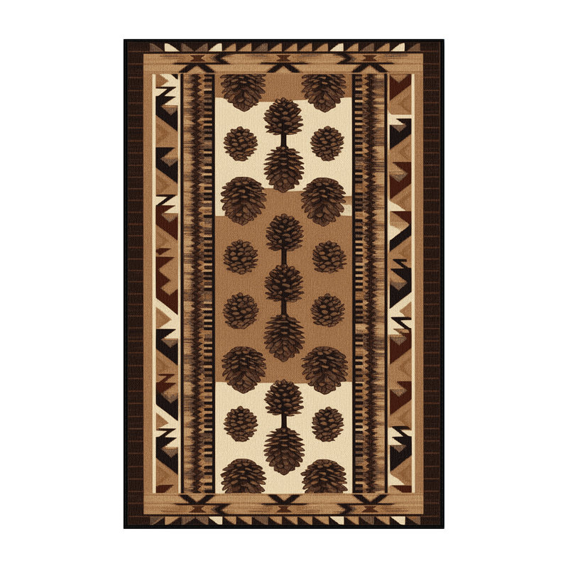 Tapis lavable Pinecone Southwestern, Rectangulaire 2 pi x 3 pi