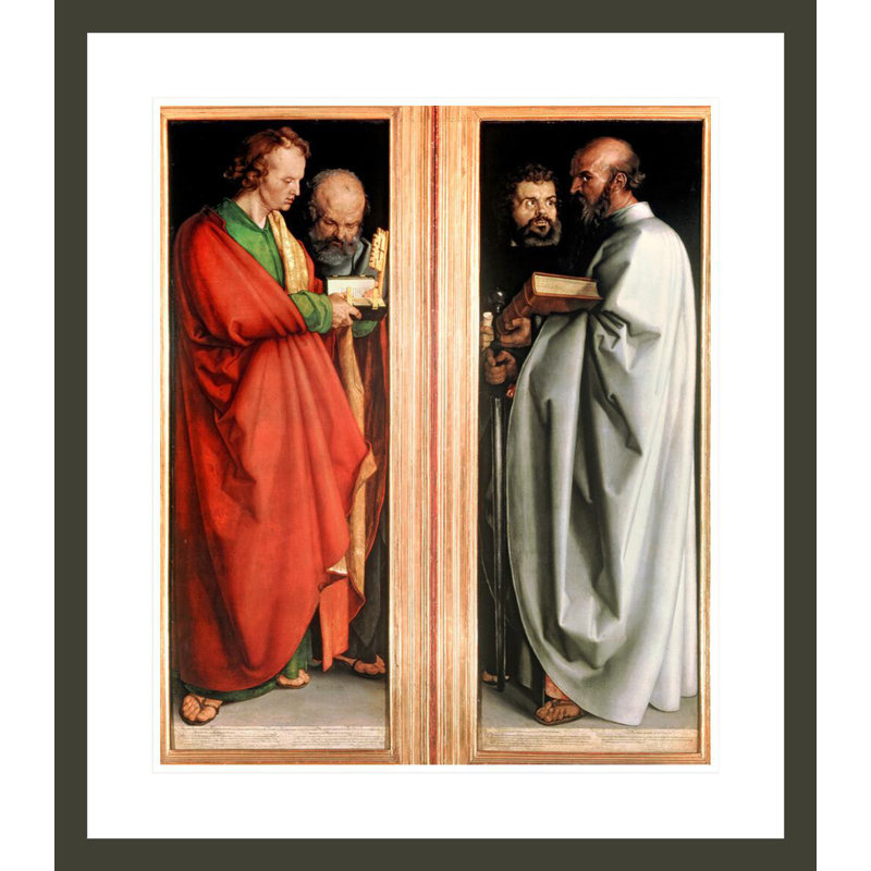 Saint-Jean avec Saint-Pierre et Saint-Paul avec Saint-Marc par Albrecht Dürer - Impression Giclée encadrée