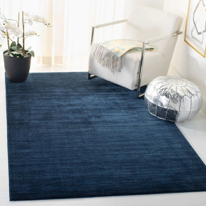 Tapis d'intérieur bleu marine Arneshia, Rectangle 10 pi x 14 pi