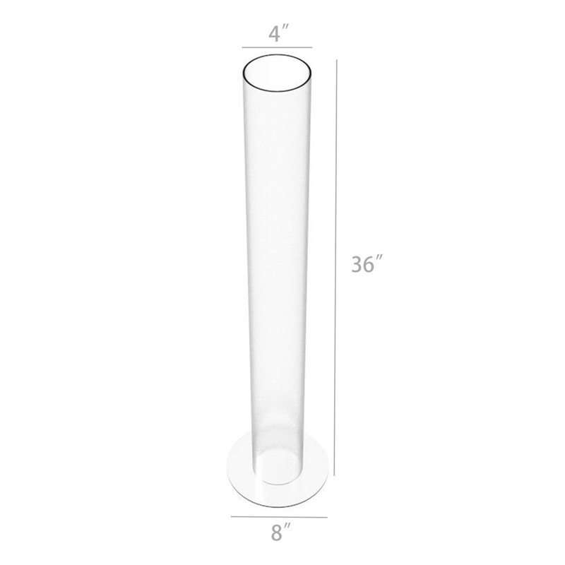 Ensemble de pots de fleurs transparents en forme de pot de fleurs pour aquarium et de terrarium 36 po de hauteur x 4 po de diamètre x 8 po x base