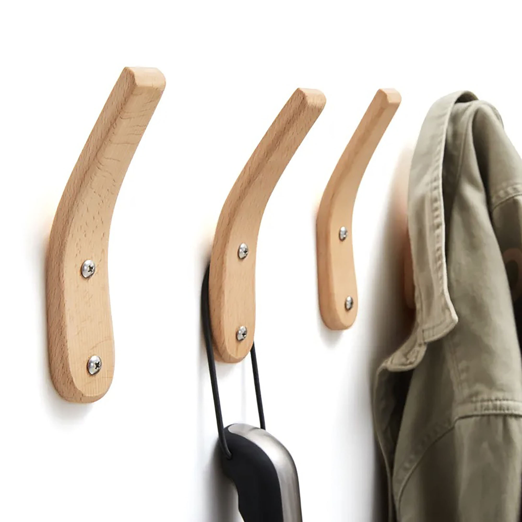 Ebern Designs Piroska Solid Wood Vintage 4 Hook Wall Mounted Coat